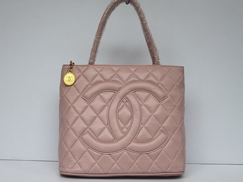 AAA Chanel Lambskin Quilted CC Tote Bag 25188 Pink Online